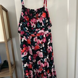 Torrid Black and Pink Floral Dress
